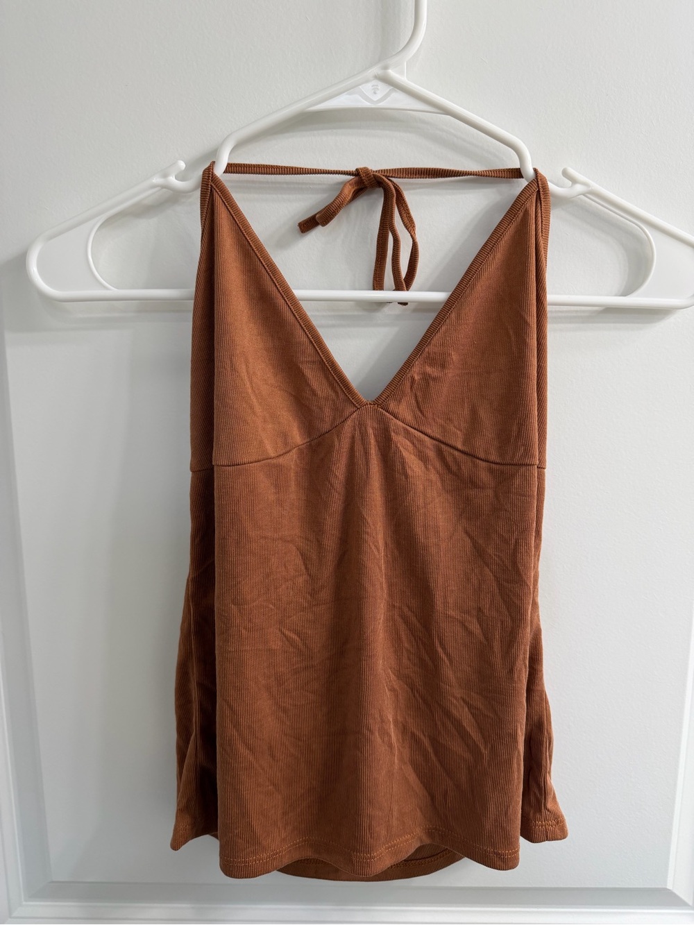 Me to We Halter Open Back Tank Rust Brown Size M
